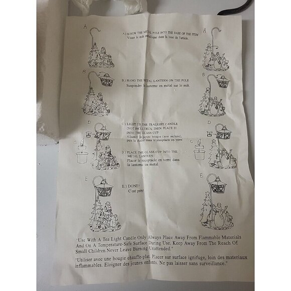 HOSTPICK colorful festive Christmas Scene with Real Candle Street Lamp In EUC - Picture 8 of 14